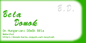 bela domok business card